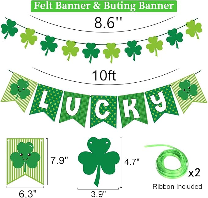 40ct St Patrick's Day Decorations Kit Hanging Swirls Banner Shamrock