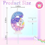 Unicorn Candle Number 6 Candle 6th Birthday Decorations for Girls