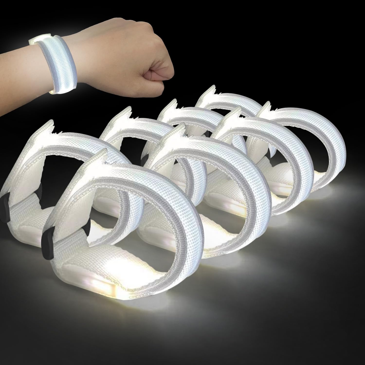 M.best 8pcs LED Light Up Bracelets Glow Flashing Wristbands Glow in
