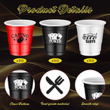 150 Pcs Casino Party Cups 2 oz Plastic Shot Glass Poker Tumbler for