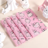 Fabllewavi 150 Pcs Pink Ghost Boo Wax Paper Sheets for Food Deli,