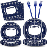 100PCS Cowboy Plates and Napkins Football Party Supplies Blue