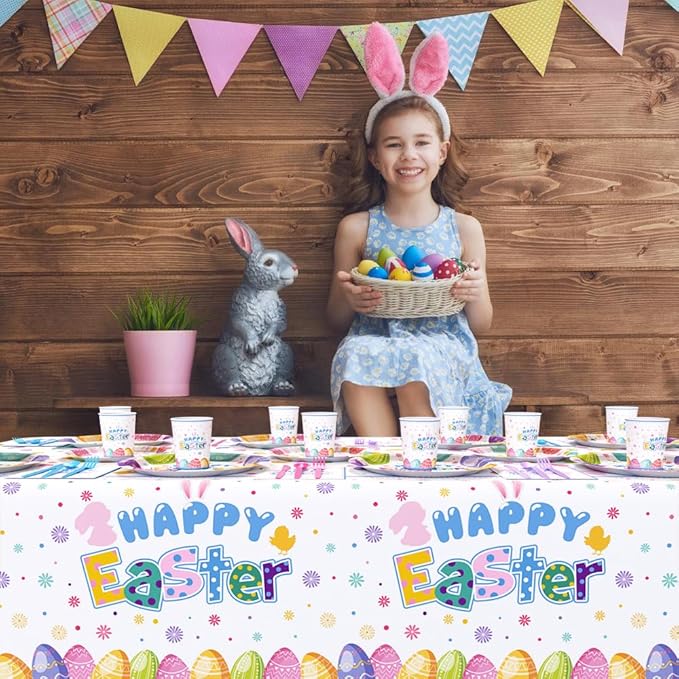 194 Pcs Easter Party Supplies Decorations Happy Easter Party Plates