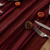 Keketoarrange 6pcs Burgundy Table Runner Red Table Runner Cheesecloth