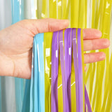 BRAVESHINE Tinsel Foil Fringe Curtains - 2Pcs 3.2x8.2ft Pastel