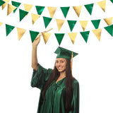Green Gold Party Decorations Metallic Fabric Triangle Pennant Banner
