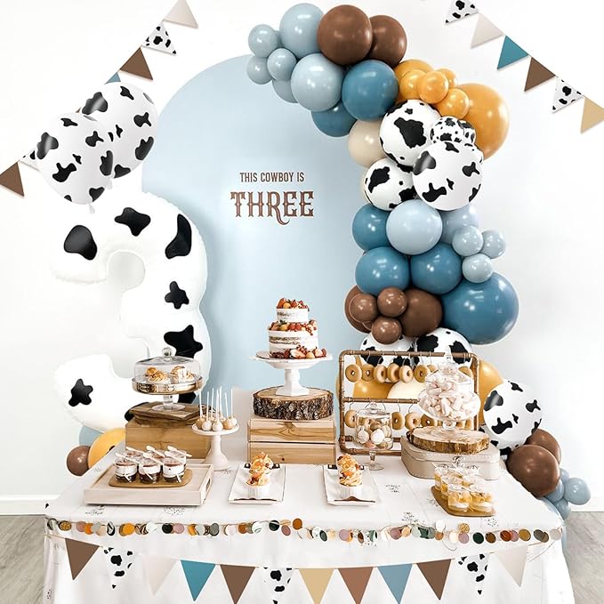 60pcs Cow Print Balloons, Latex Cow Balloons for Farm Cowboy Cowgirl