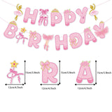 Zwiebeco Pink Gold Ballerina Happy Birthday Banner Bunting Hanging