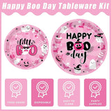 96Pcs Pink Halloween Birthday Party Decorations Halloween Happy Boo