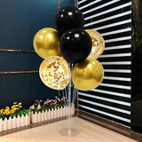 Black and Gold Balloon Stand Centerpiece Table Decorations Black and
