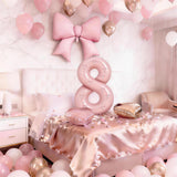 40 Inch Dusty Pink Balloon Number 8, Dusty Blush Pink Gold Cream Beige