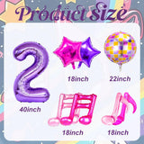 9Pcs Kpop Birthday Decorations - Kpop Music Balloons Hot Pink Mus 2