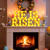 He is Risen Large LED Lights Easter Decorations for Bedroom Living