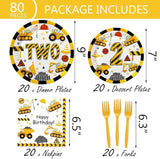 178 Pcs Construction 2nd Birthday Party Supplies Dump Truck Two