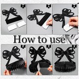 Containlol 9 Pcs Black Bow Birthday Party Decorations Bow Honeycomb