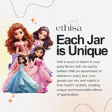 Small 12 Pack Princess Party Favors DIY Candy Jars with Ribbons and