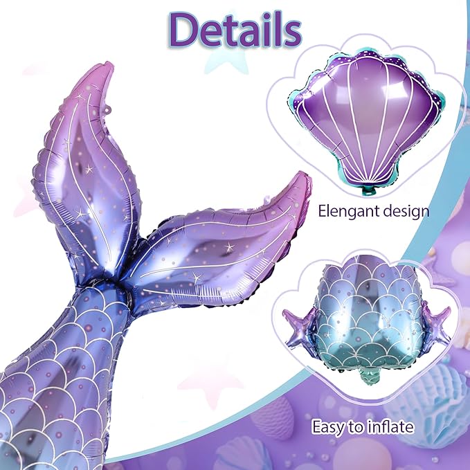 Mermaid Balloon Garland Arch Kit Pastel Pink Purple Green Balloons
