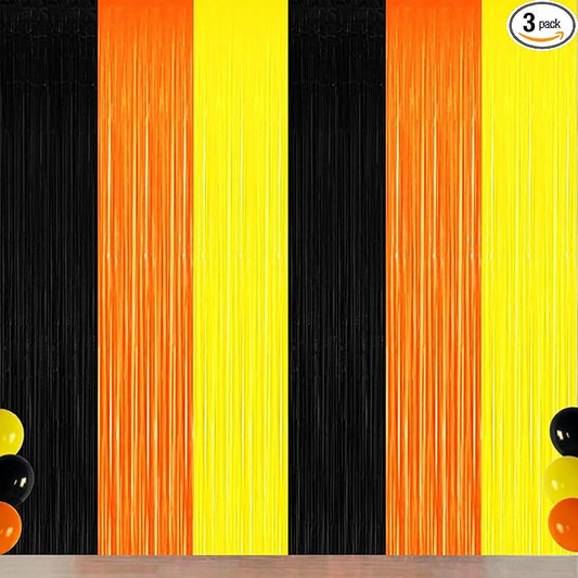 Construction Birthday Party Decorations Orange Black Yellow Foil