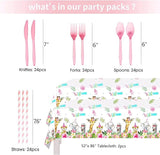 Wild One Birthday Decorations for Girl Tableware Jungle Safari