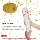 12" Gold Confetti Cannons - Party Poppers for Birthday Graduation