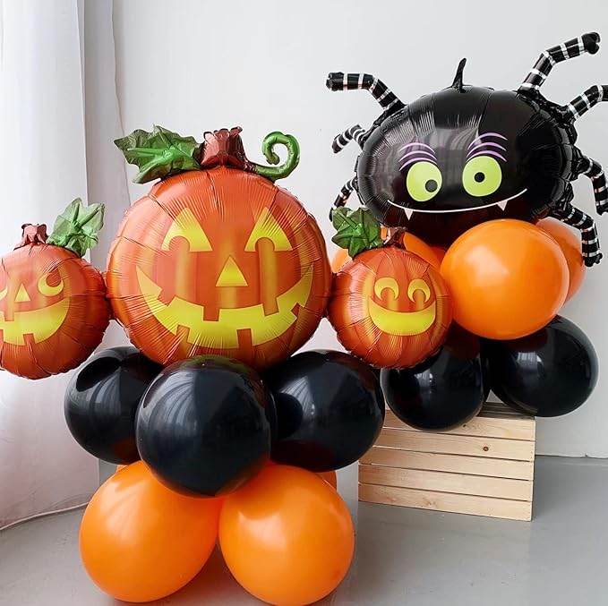 Halloween Balloons Orange Black Decorations Kelfara 60Pcs 12inch