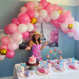 Pink and Gold Balloons Set, 50pcs 12 inch Pink White Gold Latex