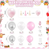 Christmas Balloon Arch Kit Pink and White Silver Balloons Garland