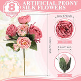 8 Bundles Artificial Peonies Flowers Boho Faux Flowers Arrangements #1