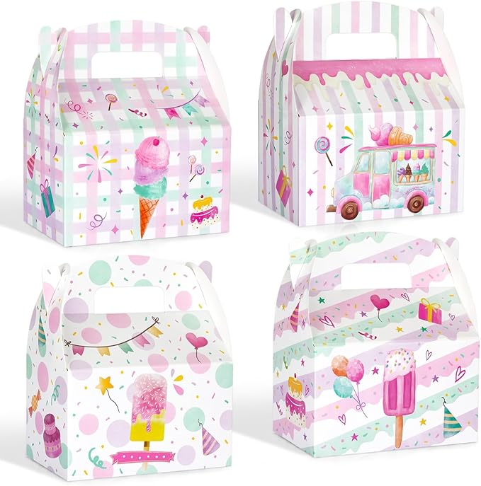 WERNNSAI 12 Pack Ice Cream Party Boxes - Ice Cream Birthday