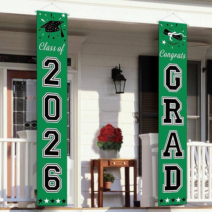 DAZONGE Green Graduation Decorations 2026 - Class of 2026 Porch