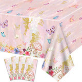 XJLANTTE 4Pcs Fairy Tablecloths - Fairy Birthday Party Table Cover