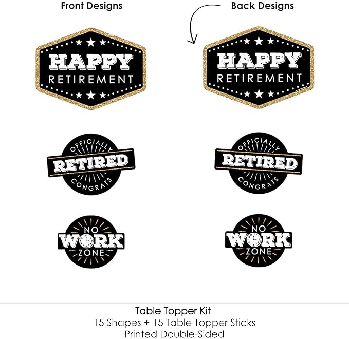 Big Dot of Happiness Retirement Party Centerpiece Sticks Happy