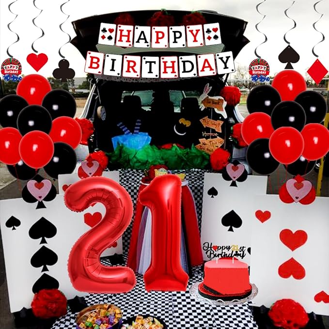 21th Casino Theme Party Decorations Poker Las Vegas Themed Birthday