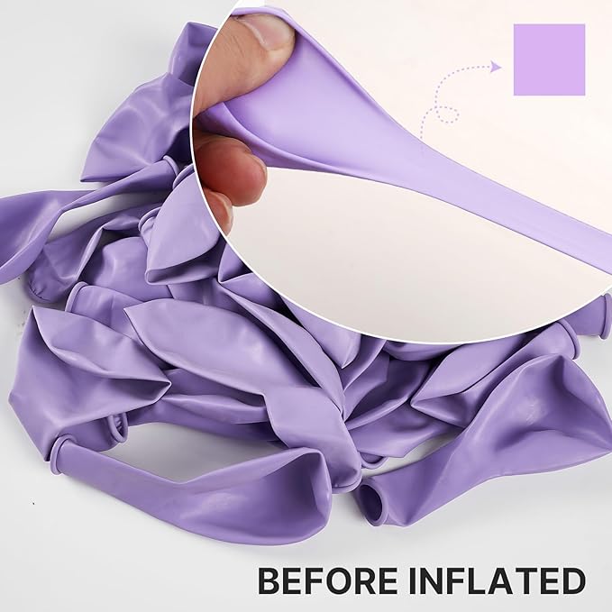PartyWoo Pastel Purple Balloons 100 pcs Different Sizes Pack of 36 18