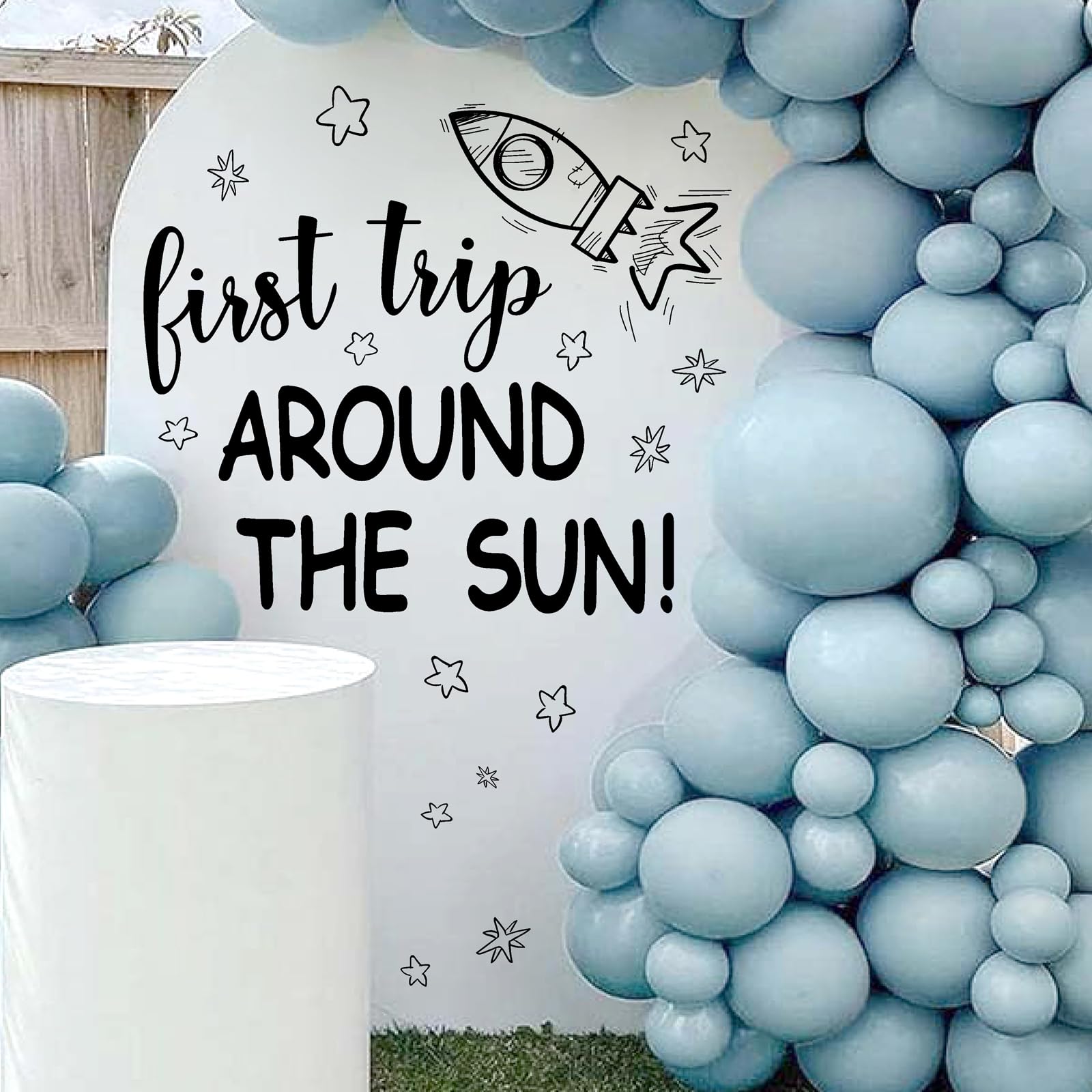 Outer Space First Birthday Party Decorations Sign for Backdrop First