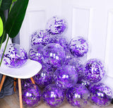 50pcs Purple Foil Confetti Balloons,12 inch Latex Balloon with Purple