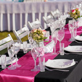 Breling 12 Pack Black and Hot Pink Disposable Plastic Tablecloths and