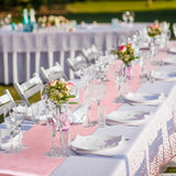 Breling 24 Packs White and Rose Gold Disposable Plastic Tablecloths