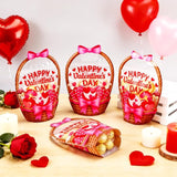 25 Pcs Valentine's Day Gift Bags Heart Basket Treat Bags with