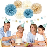 Light Dusty Blue Beige Champagne Boho Party Decorations 23pcs Baby