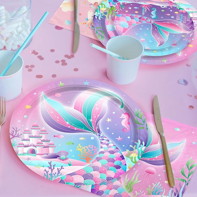 Mermaid Birthday Decorations for 25 Guests Mermaid party supplies