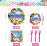 100 Pcs Tropical Aloha Flamingo Birthday Party Supplies Set Serves