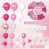 Amandir 153 Pcs Pink Balloon Arch Garland Kit, Different Sizes 18 12