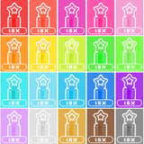 300 Pack 20 Colors Neon Bubbles Bulk in Gift Box, Mini Star Bubble