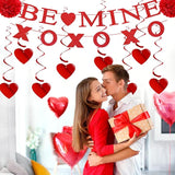 Valentines Day Decorations Red Heart Garland Galentines Decor 24pcs