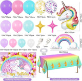 144Pcs Purple Unicorn Party Decorations Birthday Supplies for Girls