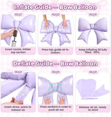 Pink Purple Happy Birthday Balloon, 38Inch Bow Aluminum Foil