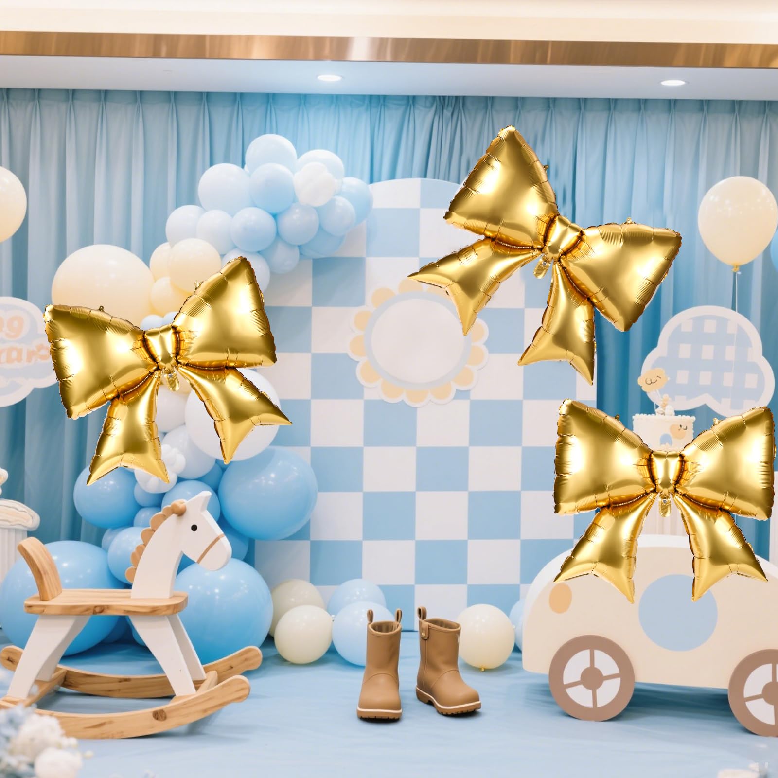 2pcs Large Bow Balloons, Bow Themed Party Decorations Elegant Coquette