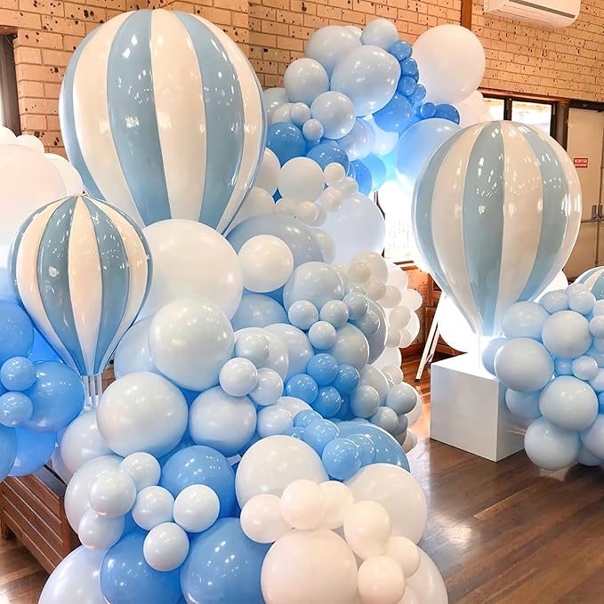 PartyWoo Light Blue Balloons 140pcs Different Sizes Pack of 18 12 10