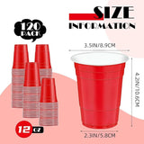 120 pcs 12 oz red plastic cups Christmas plasitc cups red Party Cups